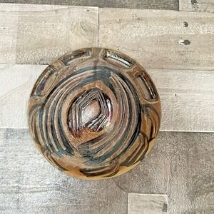 Studio Pottery Wall Pocket Indigenous Design Stoneware Hand‎ Sculpted Organizer